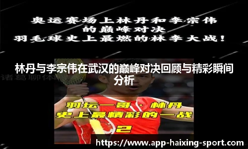 林丹与李宗伟在武汉的巅峰对决回顾与精彩瞬间分析
