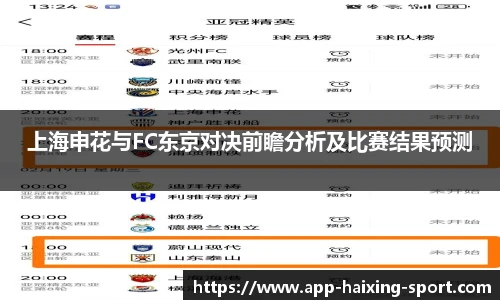 上海申花与FC东京对决前瞻分析及比赛结果预测